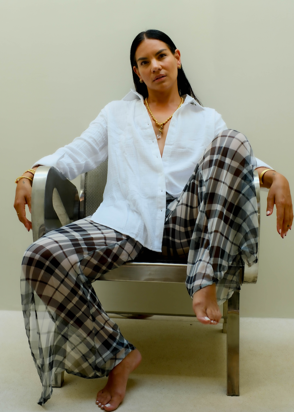 Sheer Silk Trousers