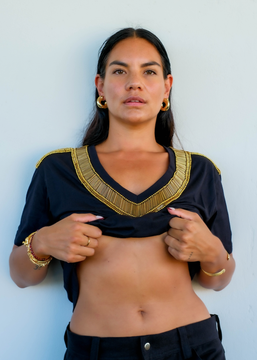 Varsity Rhythm Tee - Black