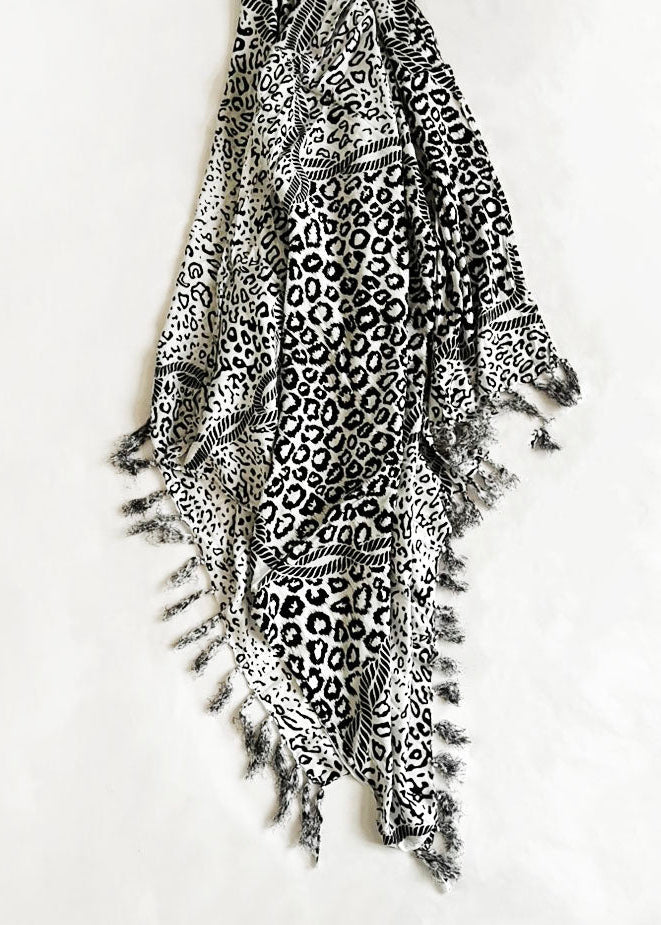 Cheetah Rope Sarong - White & Black